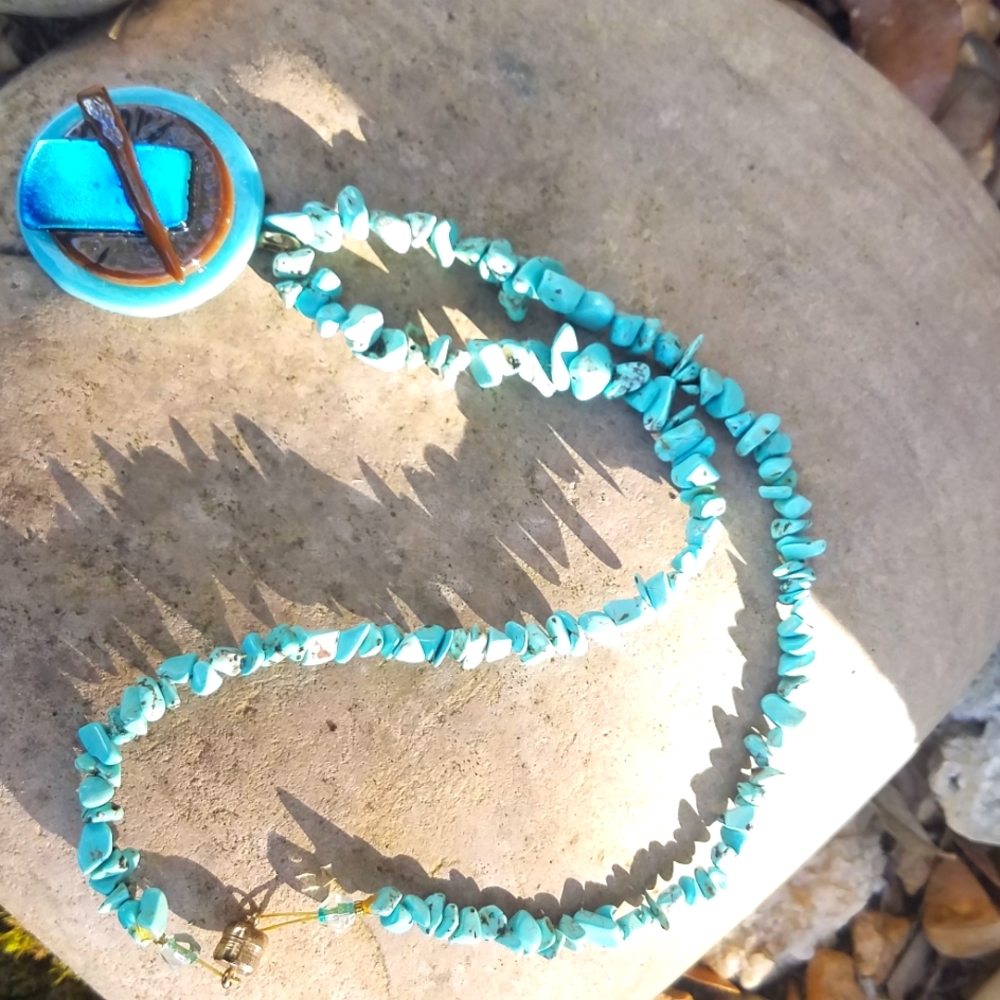 Turquoise  chip bead necklace